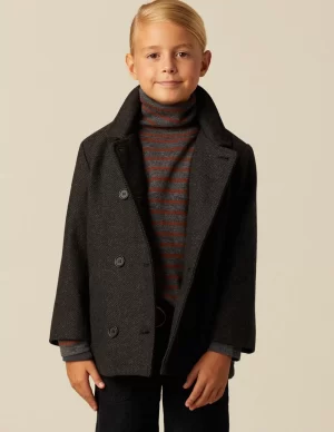 NÍCOLI ABRIGO CRUZADO ESPIGA GRIS< Ropa De Abrigo