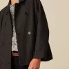 NÍCOLI ABRIGO CRUZADO ESPIGA GRIS< Ropa De Abrigo