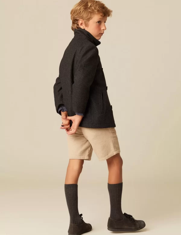 NÍCOLI ABRIGO CRUZADO ESPIGA GRIS< Ropa De Abrigo