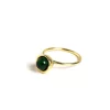 NÍCOLI ANILLO DORADO ESFERA PEQUEÑO AVENTURINA< Anillos