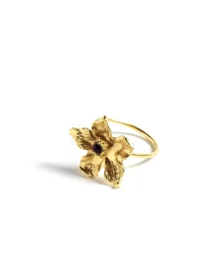 NÍCOLI ANILLO FLOR CRISTAL DORADO< Anillos