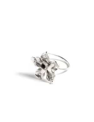 NÍCOLI ANILLO FLOR CRISTAL PLATEADO< Anillos
