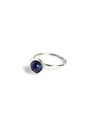 NÍCOLI ANILLO PLATEADO ESFERA PEQUEÑO LAPISLAZULI< Anillos