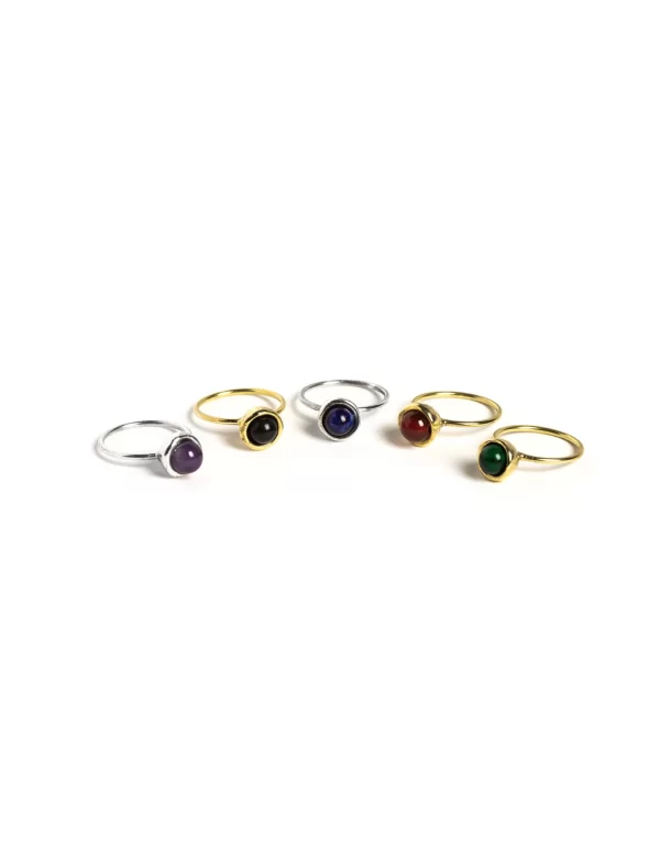 NÍCOLI ANILLO PLATEADO ESFERA PEQUEÑO AMATISTA< Anillos