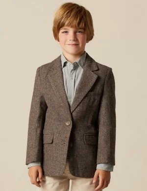 NÍCOLI BLAZER ESPIGA MARRÓN RY AZUL< Ropa De Abrigo | Blazers