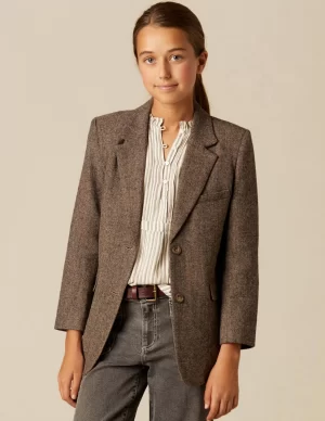 blazer_espiga_marrn_ry_az_0.webp NÍCOLI BLAZER ESPIGA MARRÓN RY AZUL< Ropa De Abrigo | Blazers