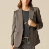 NÍCOLI BLAZER GRIS BRILLO< Blazers
