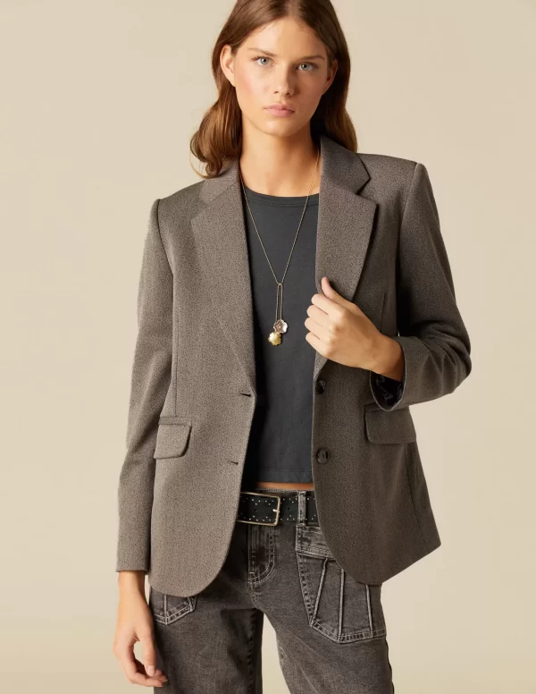 NÍCOLI BLAZER GRIS BRILLO< Blazers