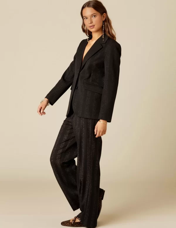 NÍCOLI BLAZER NEGRO RAYA BRILLO< Blazers