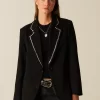 NÍCOLI BLAZER NEGRO TACHUELAS PLATEADAS< Blazers