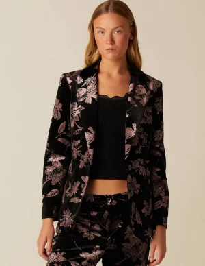 NÍCOLI BLAZER TERCIOPELO FLOR< Blazers