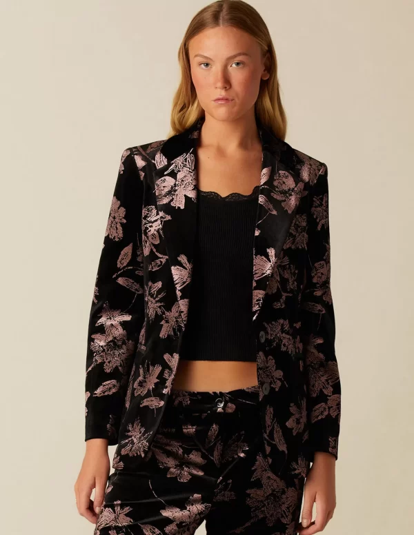 NÍCOLI BLAZER TERCIOPELO FLOR< Blazers