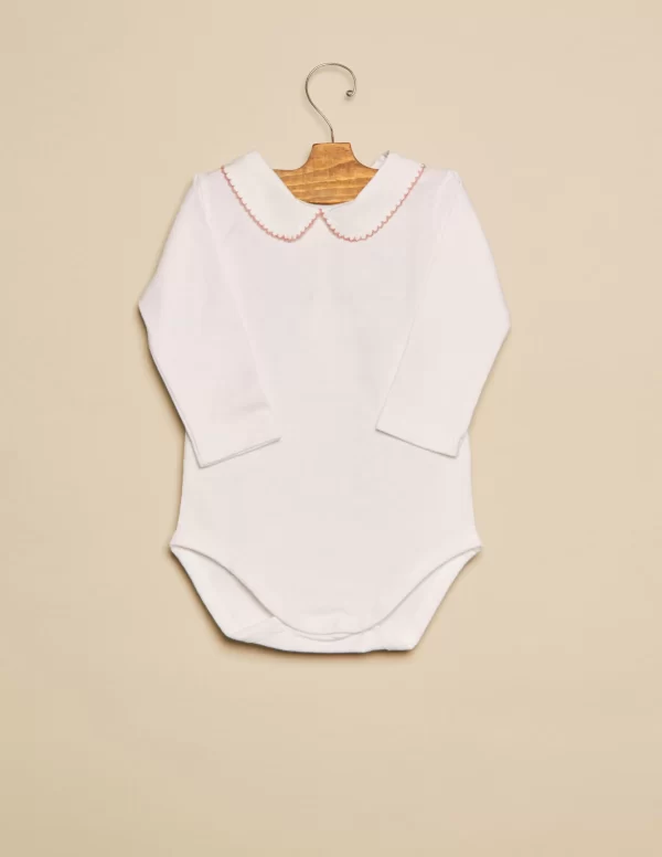 NÍCOLI Body cuello bebé pespuntes rosa< Bodies