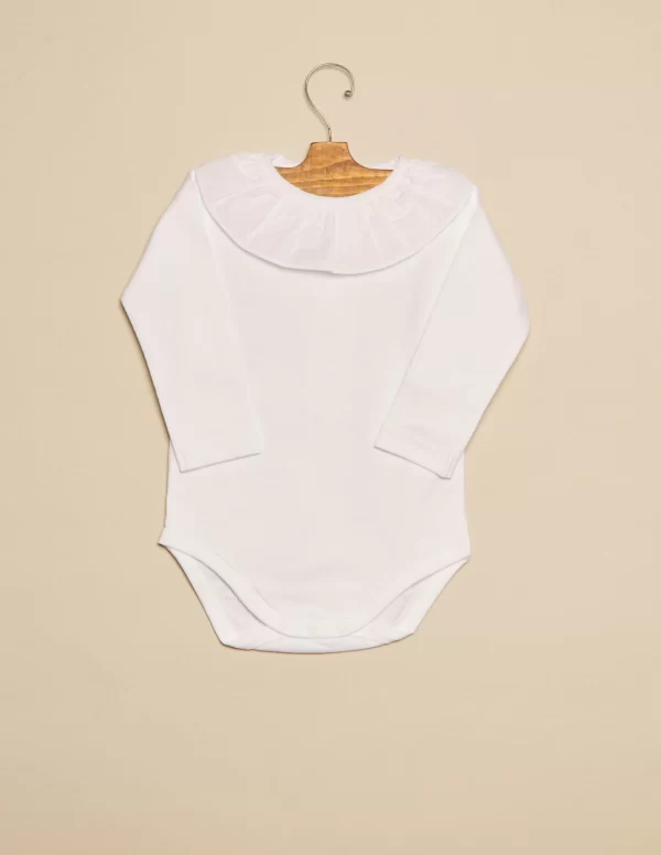 NÍCOLI Body cuello volante blanco< Bodies
