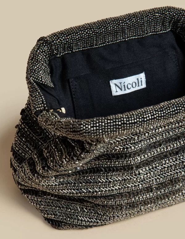 NÍCOLI BOLSO LENTEJUELAS ANTRACITA< Bolsos