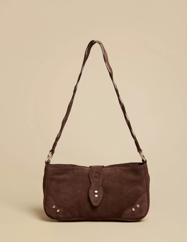 NÍCOLI BOLSO RETRO SERRAJE MARRÓN< Bolsos