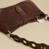 NÍCOLI BOLSO RETRO SERRAJE MARRÓN< Bolsos