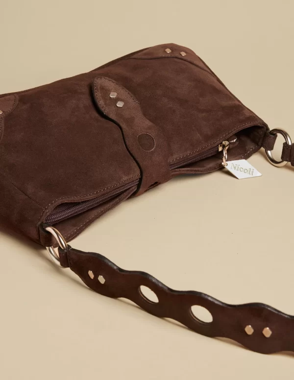 NÍCOLI BOLSO RETRO SERRAJE MARRÓN< Bolsos