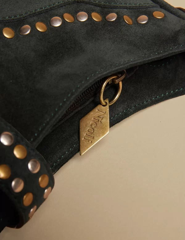 NÍCOLI BOLSO TACHAS SERRAJE VERDE< Bolsos