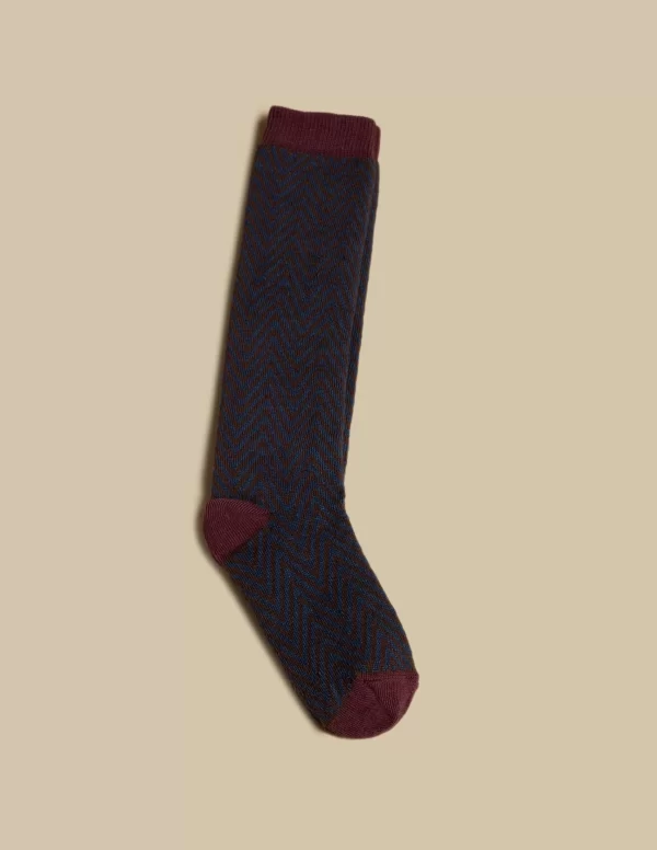 NÍCOLI CALCETIN ESPIGA AZUL< Calcetines | Calcetines