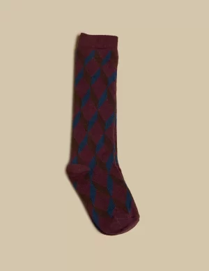 NÍCOLI CALCETIN GEOMéTRICO AZUL< Calcetines | Calcetines