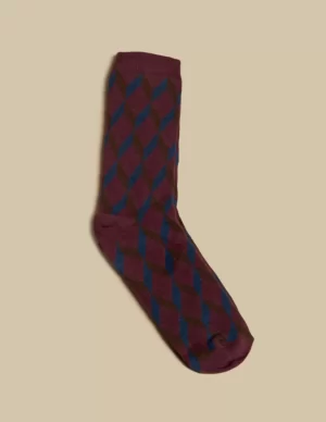 NÍCOLI CALCETIN GEOMéTRICO AZUL< Calcetines