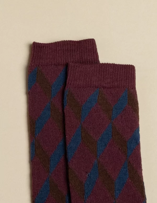 NÍCOLI CALCETIN GEOMéTRICO AZUL< Calcetines | Calcetines