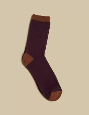NÍCOLI CALCETIN RAYAS MARRÓN< Calcetines