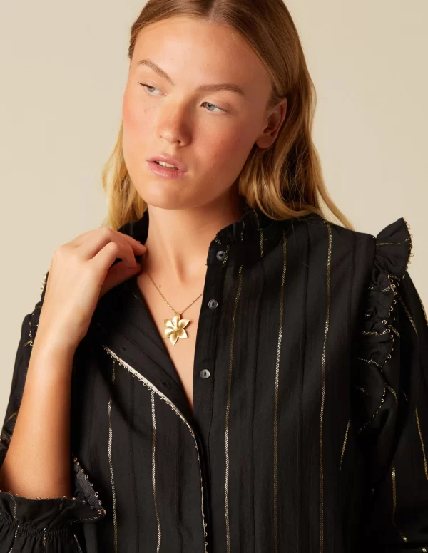 NÍCOLI CAMISA ANTRACITA LUREX< Camisas