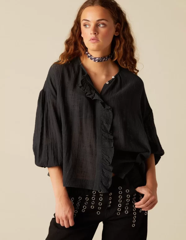NÍCOLI CAMISA ANTRACITA RÚSTICA< Camisas