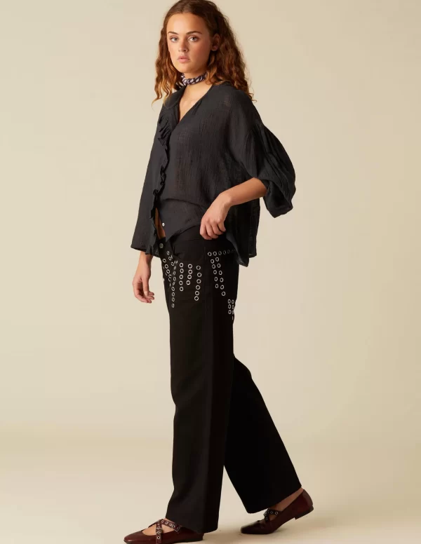 NÍCOLI CAMISA ANTRACITA RÚSTICA< Camisas