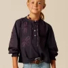 NÍCOLI CAMISA AZUL BORDADO FLOR< Camisas