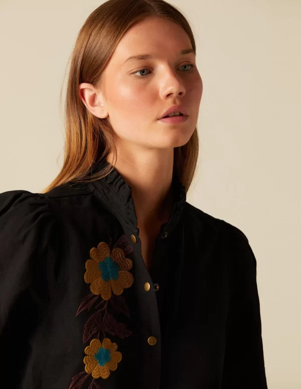 NÍCOLI CAMISA BORDADO FLOR< Denim | Camisas