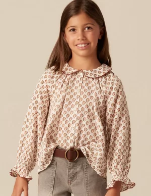 NÍCOLI CAMISA CRUDA FLOR MARRÓN< Camisas