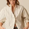 NÍCOLI CAMISA CRUDA RAYA AZUL LUREX< Camisas