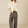 NÍCOLI CAMISA CRUDA RAYA MARRÓN LUREX< Camisas