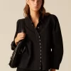 NÍCOLI CAMISA CUELLO PERKINS TACHUELAS< Denim | Camisas