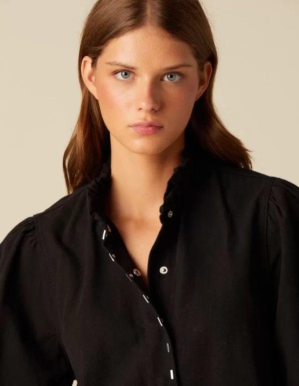 NÍCOLI CAMISA CUELLO PERKINS TACHUELAS< Denim | Camisas