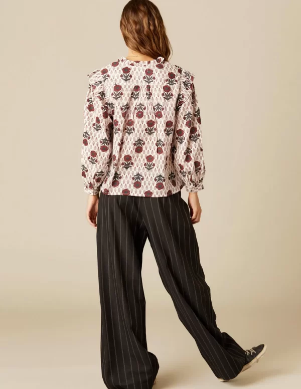 NÍCOLI CAMISA FLOR BUTI OCRE< Camisas