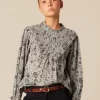 NÍCOLI CAMISA FLOR HOJA AZUL< Camisas