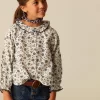 NÍCOLI CAMISA FLOR PESPUNTE AZUL< Camisas
