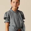 NÍCOLI CAMISA FLOR RAMITO AZUL< Camisas