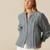 NÍCOLI CAMISA FLOR RAMITO AZUL< Camisas