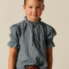 NÍCOLI CAMISA FLOR RAMITO AZUL< Camisas