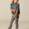 NÍCOLI CAMISA FLOR RAMITO AZUL< Camisas