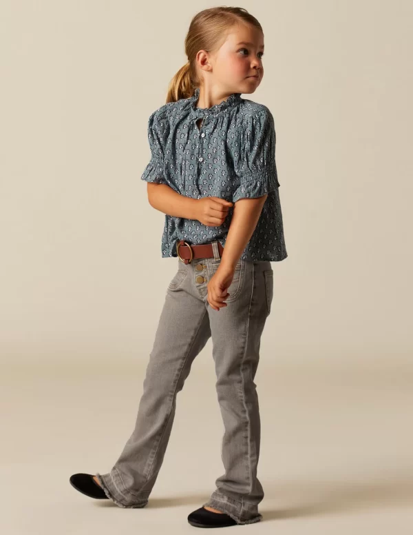 NÍCOLI CAMISA FLOR RAMITO AZUL< Camisas