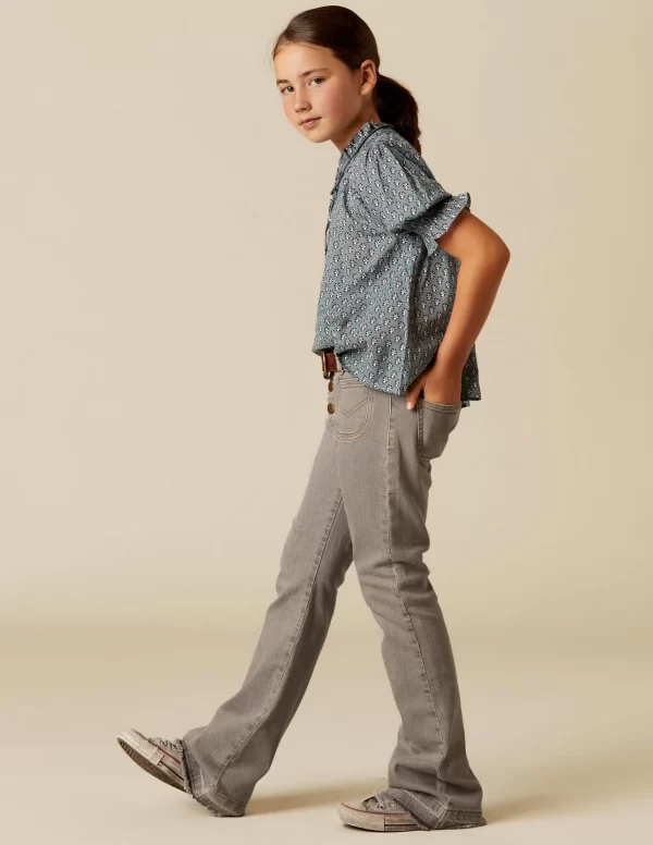 NÍCOLI CAMISA FLOR RAMITO AZUL< Camisas