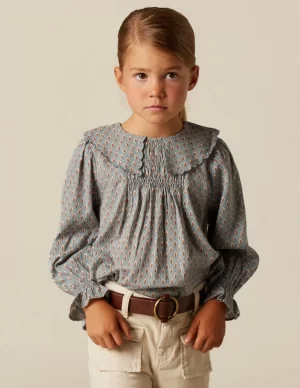 NÍCOLI CAMISA HOJITAS AZUL< Camisas