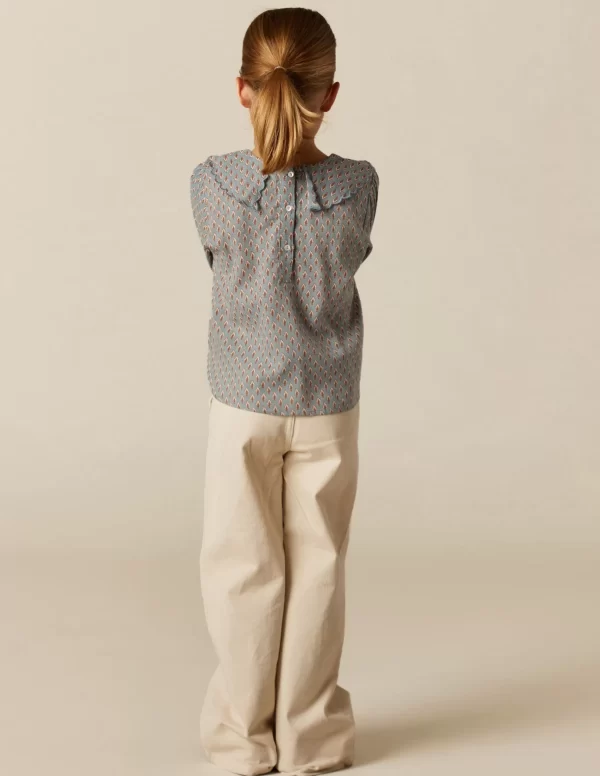 NÍCOLI CAMISA HOJITAS AZUL< Camisas