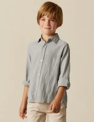 NÍCOLI CAMISA RAYA AZUL< Camisas
